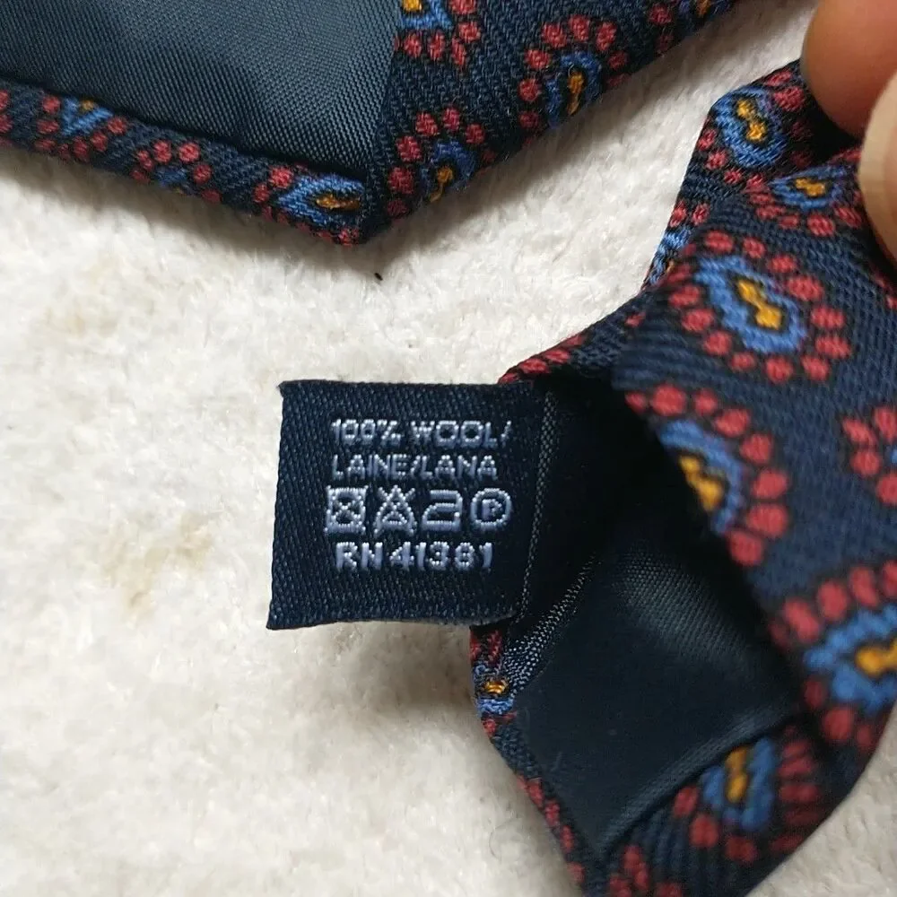 Polo Ralph Lauren NeckTie Tie Boys Teens 100%Wool Blue Red Paisley Italy 3x50
